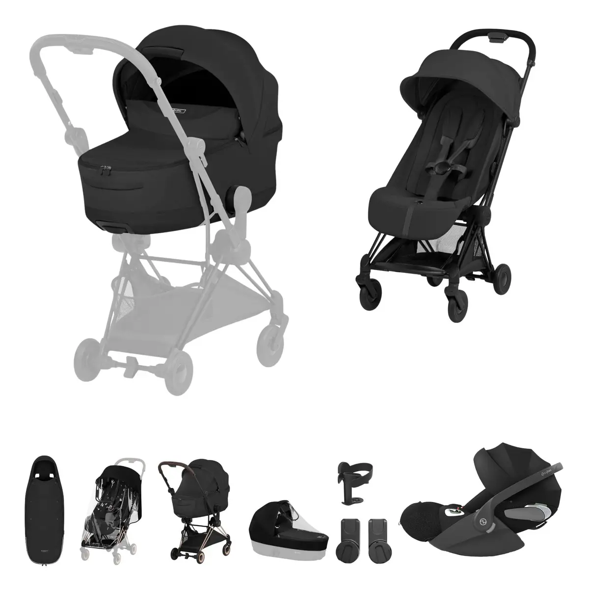 Cybex Coya Ultimate Accessory Bundle - Style Collection - Sepia Black 1