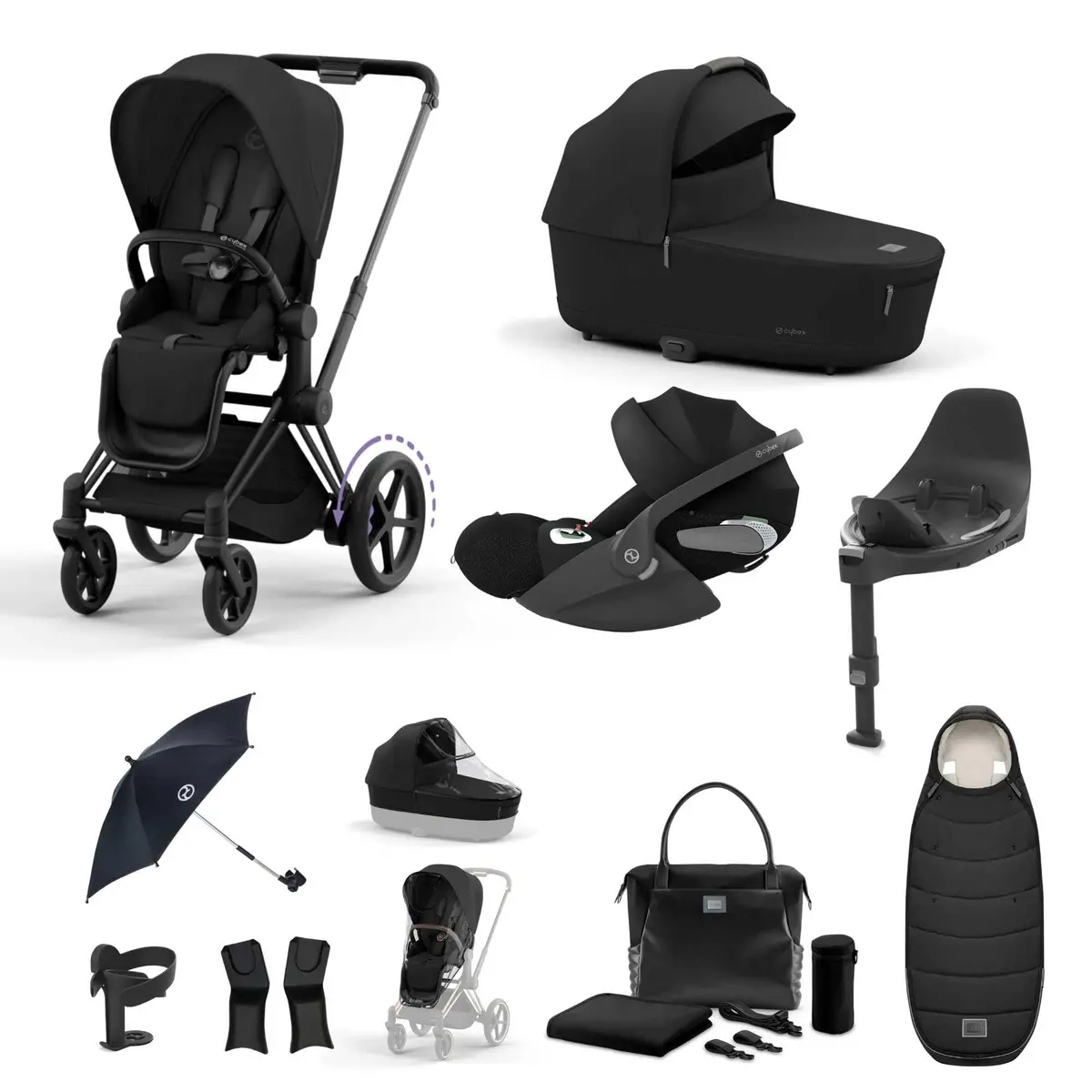 Cybex E-Priam Travel System With Cloud T - Sepia Black 5