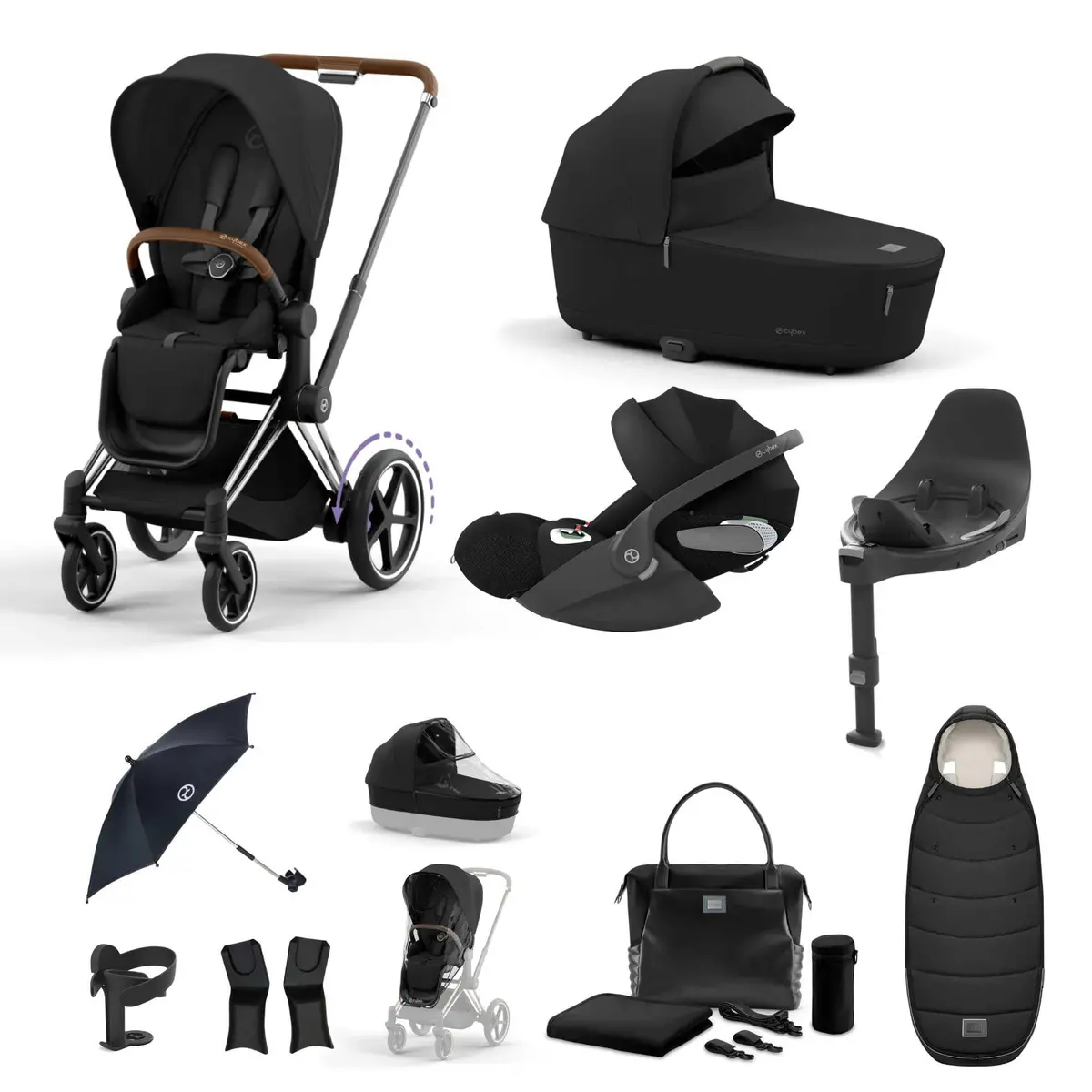 Cybex E-Priam Travel System With Cloud T - Sepia Black 3