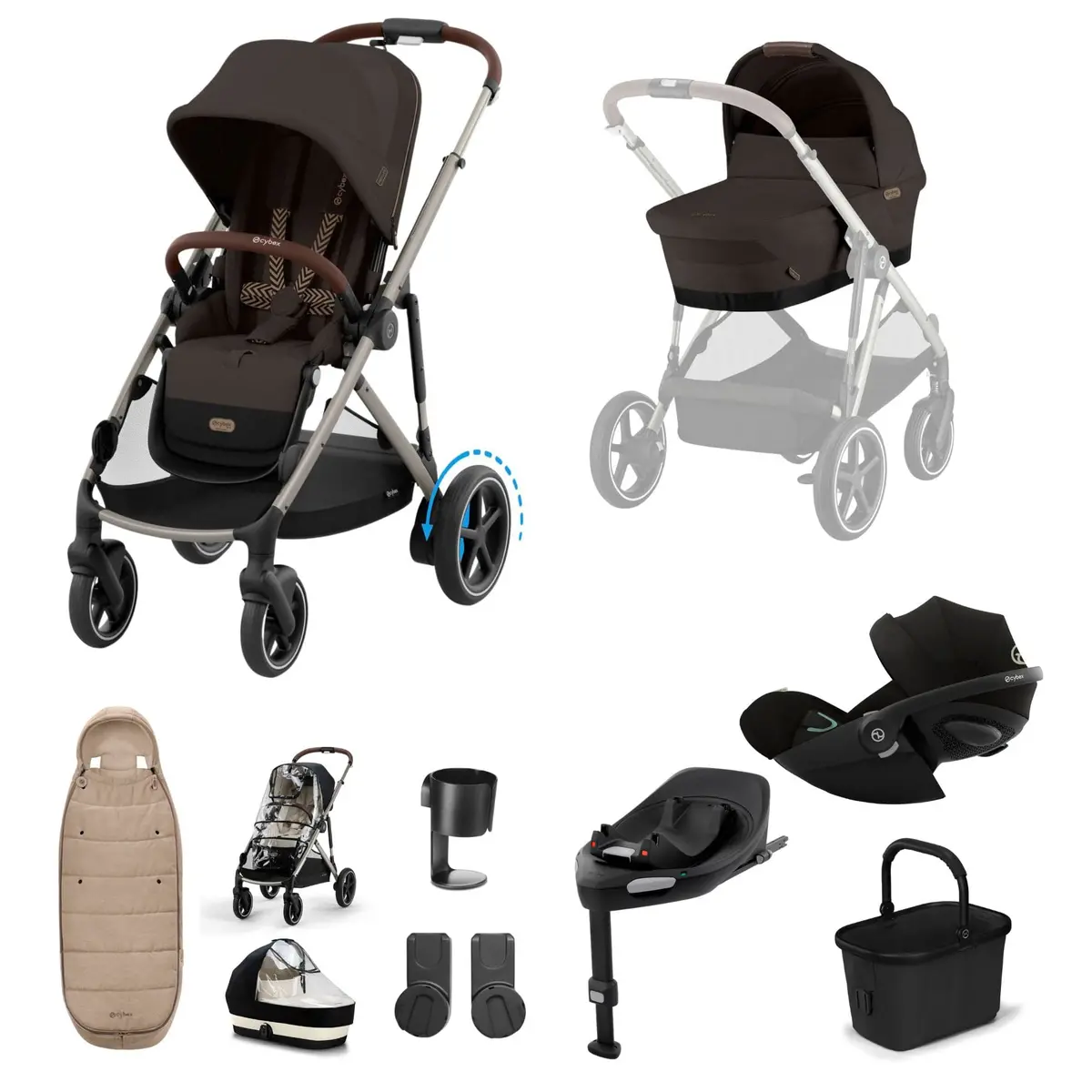 Cybex Egazelle S Luxury Kit - Chocolate Brown 1