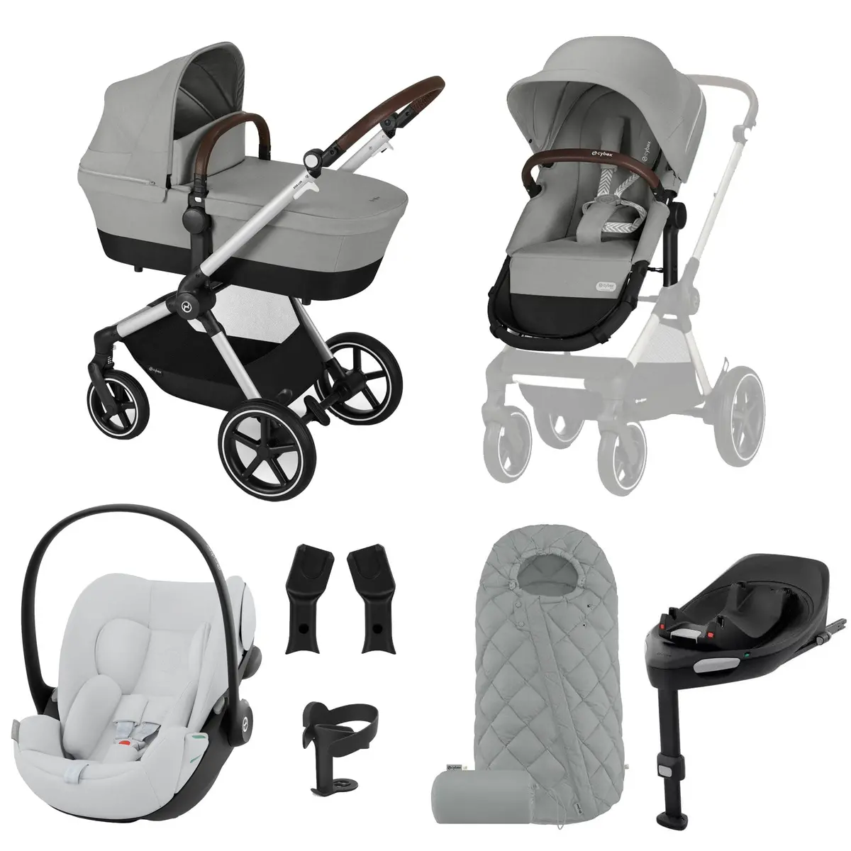 Cybex Eos Lux Luxury 9 Piece Bundle - Stone Grey 1