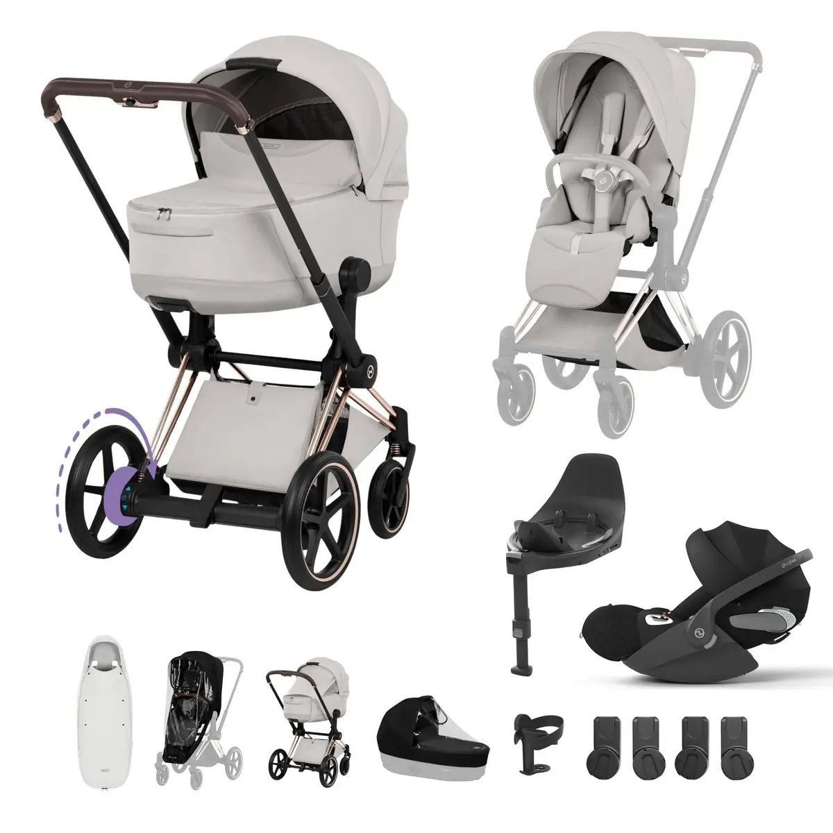 Cybex Epriam Ultimate Accessory Bundle - Style Collection - City Grey 1