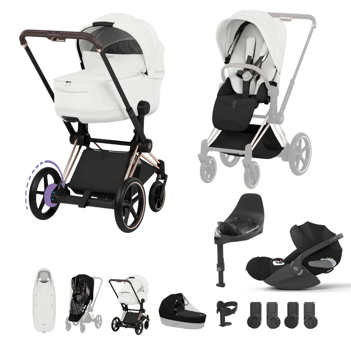 Cybex Epriam Ultimate Accessory  Bundle - Style Collection - Off White 1