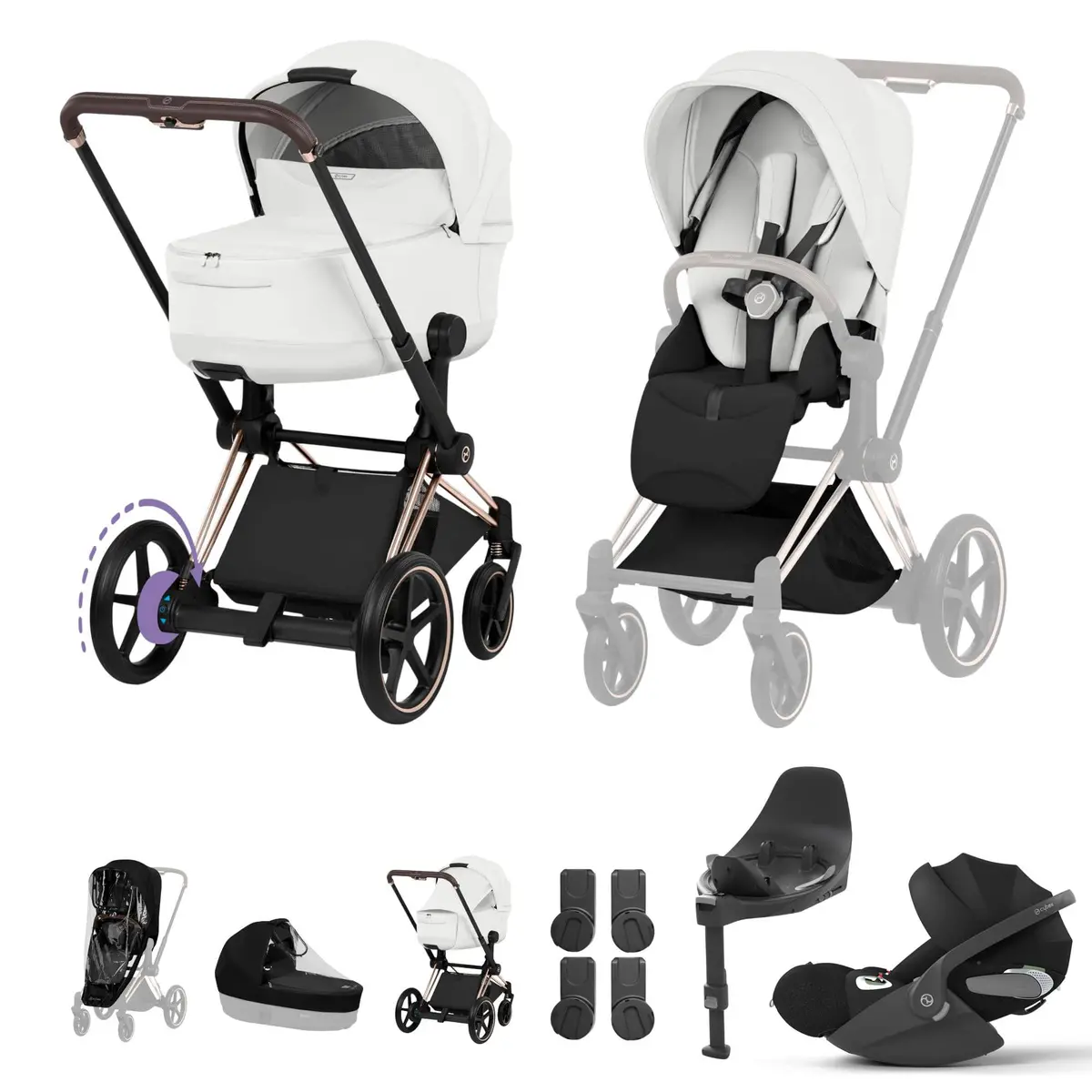 Cybex Epriam Ultimate  Bundle - Style Collection - Off White 1