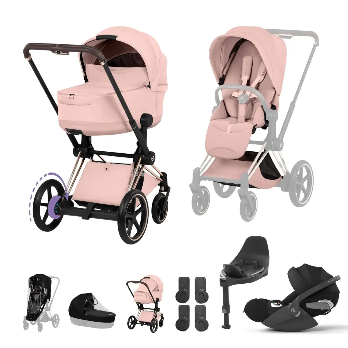 Cybex Epriam Ultimate  Bundle - Style Collection - Peach Pink 1