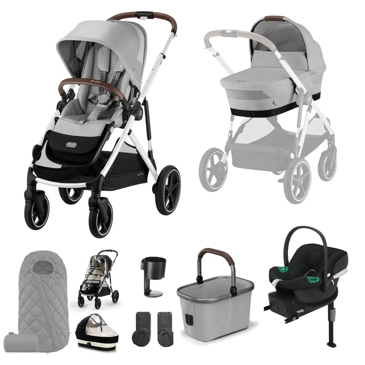 Cybex Gazelle S Comfort Bundle - Silver/Stone Grey 1