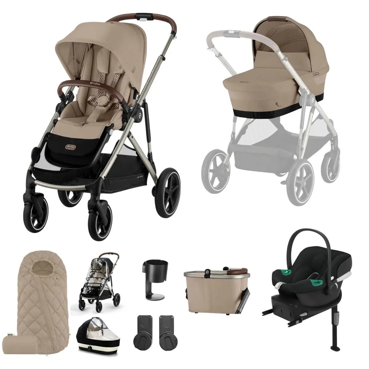 Cybex Gazelle S Comfort Bundle - Taupe/Almond Beige 1