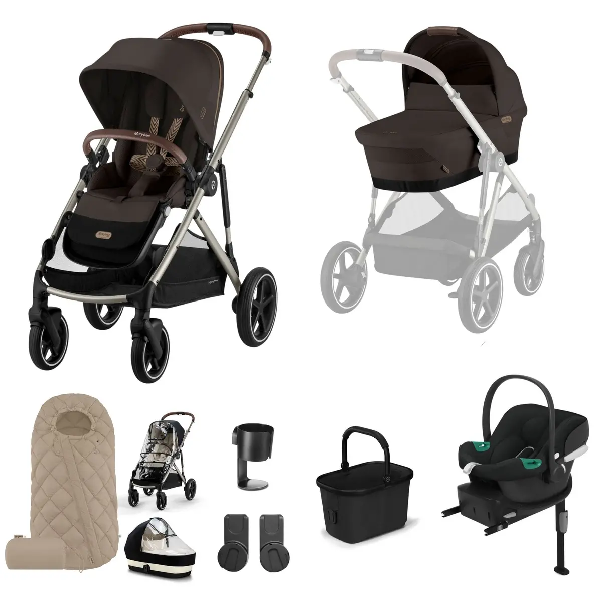 Cybex Gazelle S Comfort Bundle - Taupe/Chocolate Brown 1