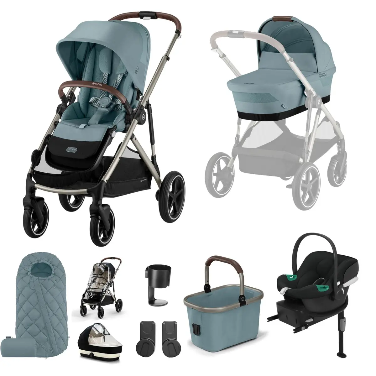 Cybex Gazelle S Comfort Bundle - Taupe/Stormy Blue 1
