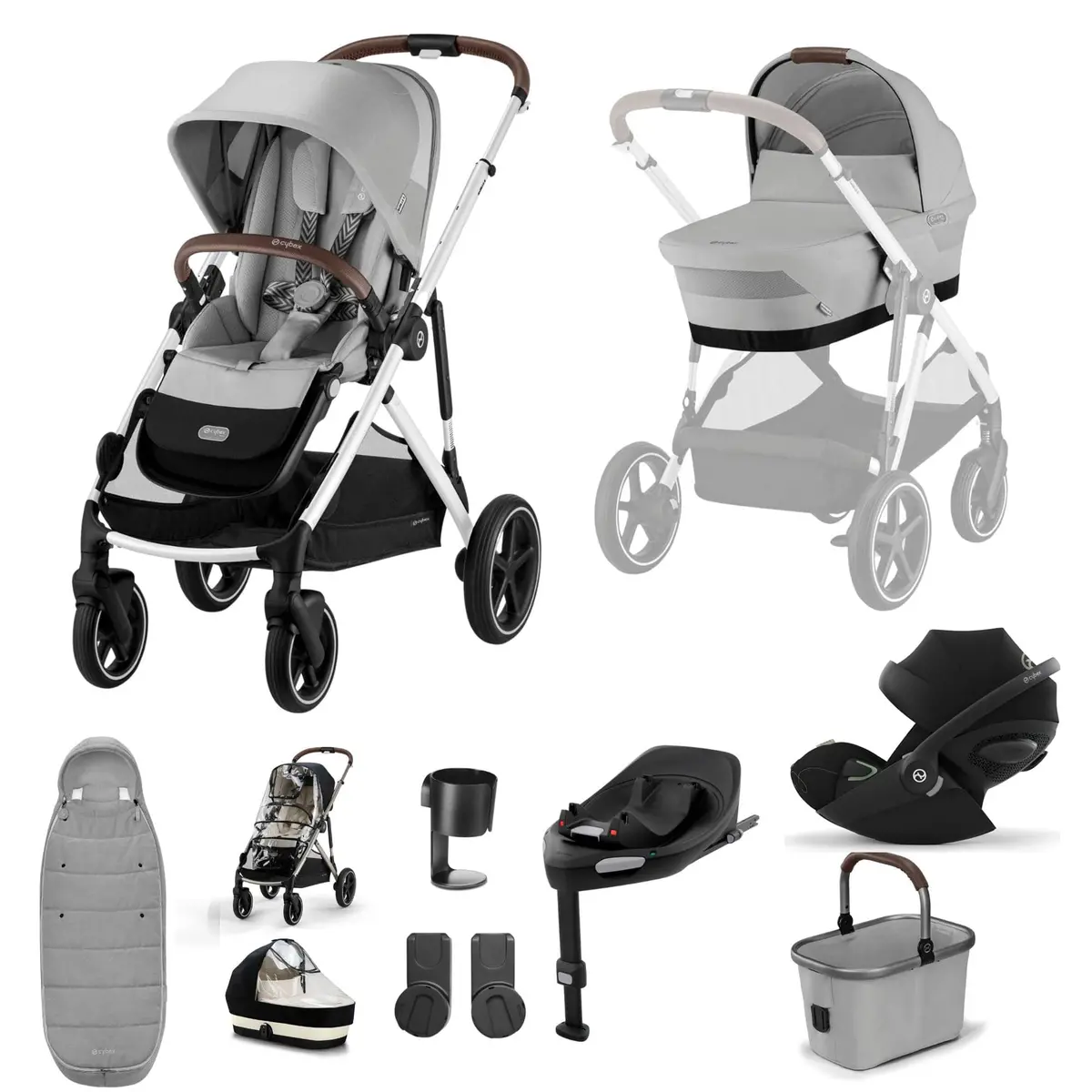 Cybex Gazelle S Luxury Bundle - Silver/Stone Grey 1