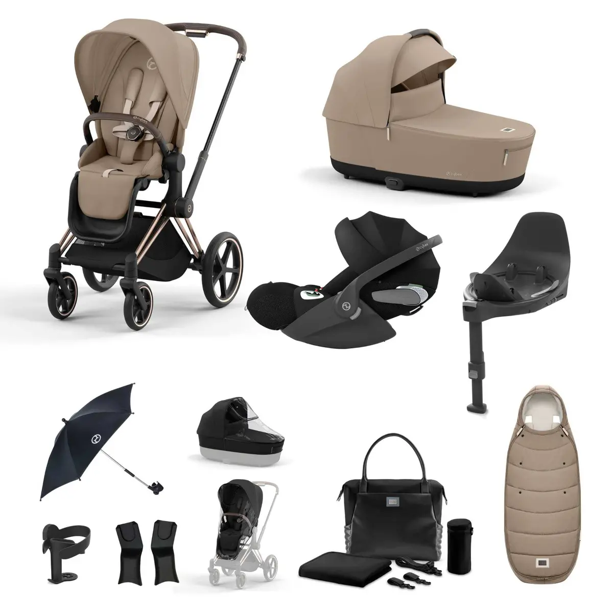 Cybex Priam Cloud T Travel System - Cozy Beige 7