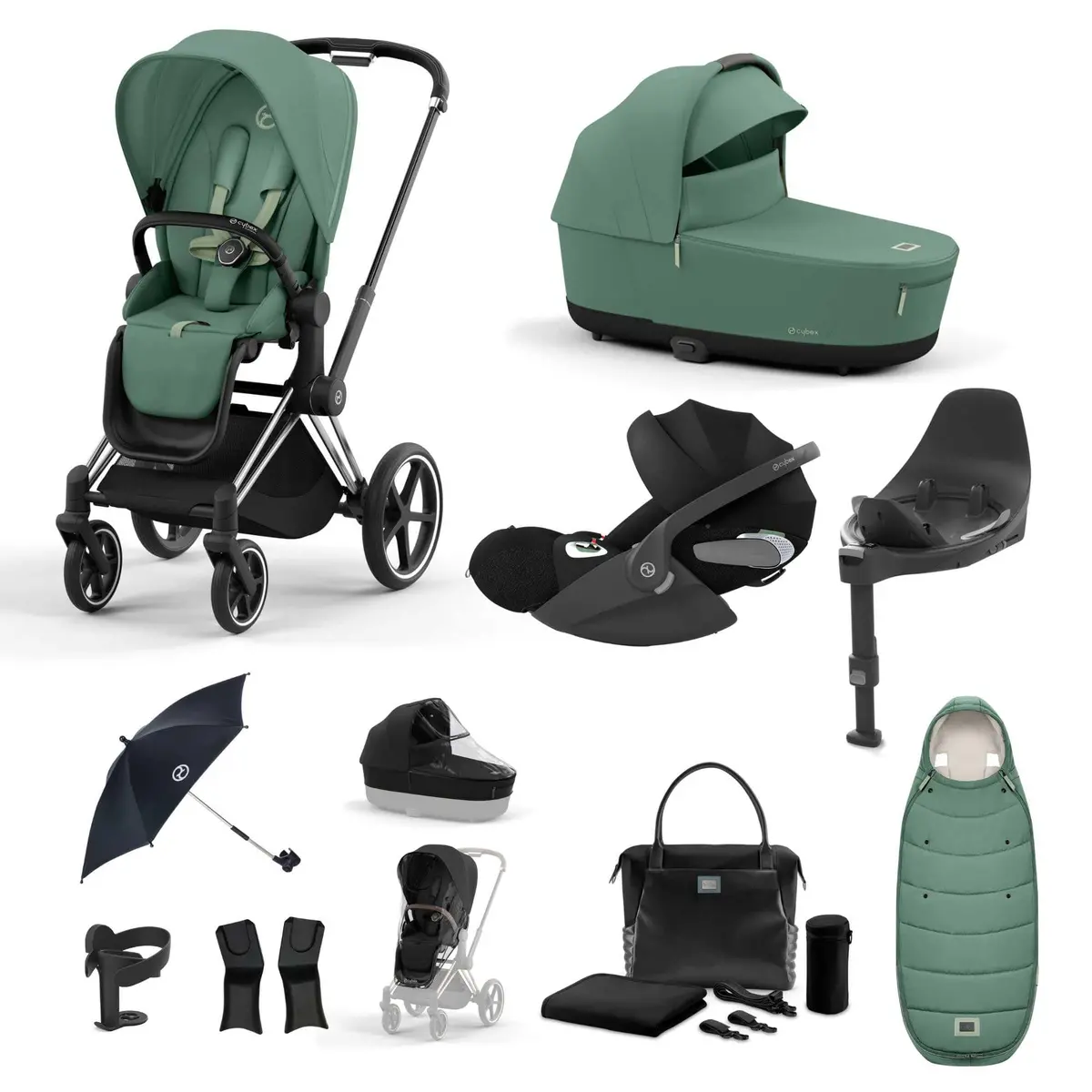 Cybex Priam Cloud T Travel System - Leaf Green 1
