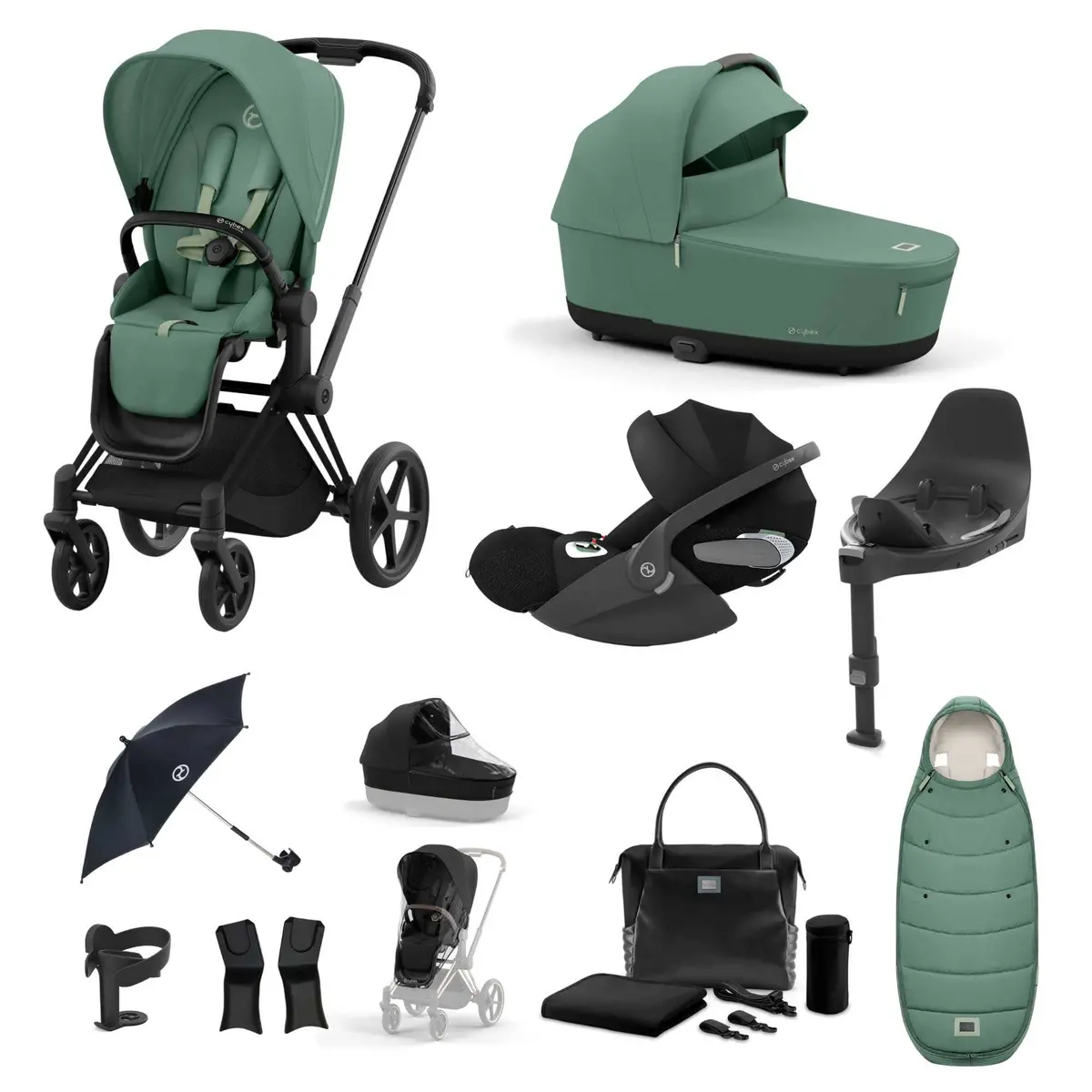 Cybex Priam Cloud T Travel System - Leaf Green 5