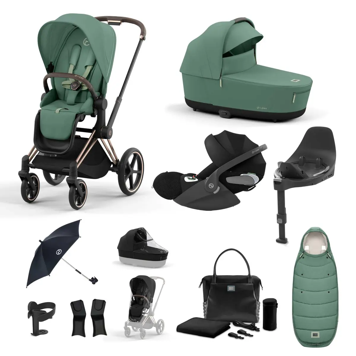 Cybex Priam Cloud T Travel System - Leaf Green 7