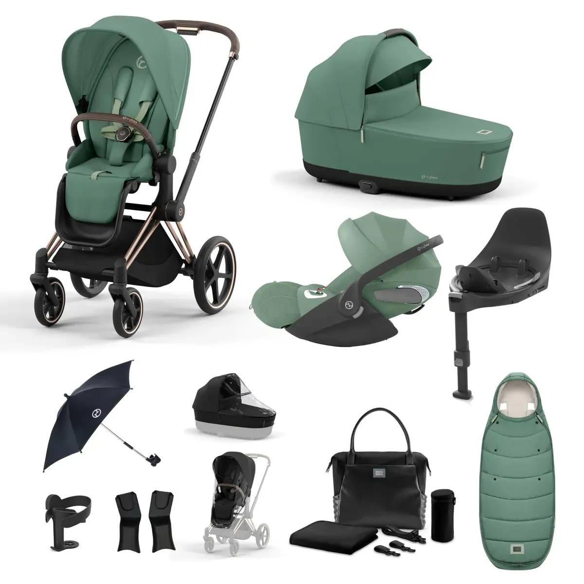 Cybex Priam Cloud T Travel System - Leaf Green 8