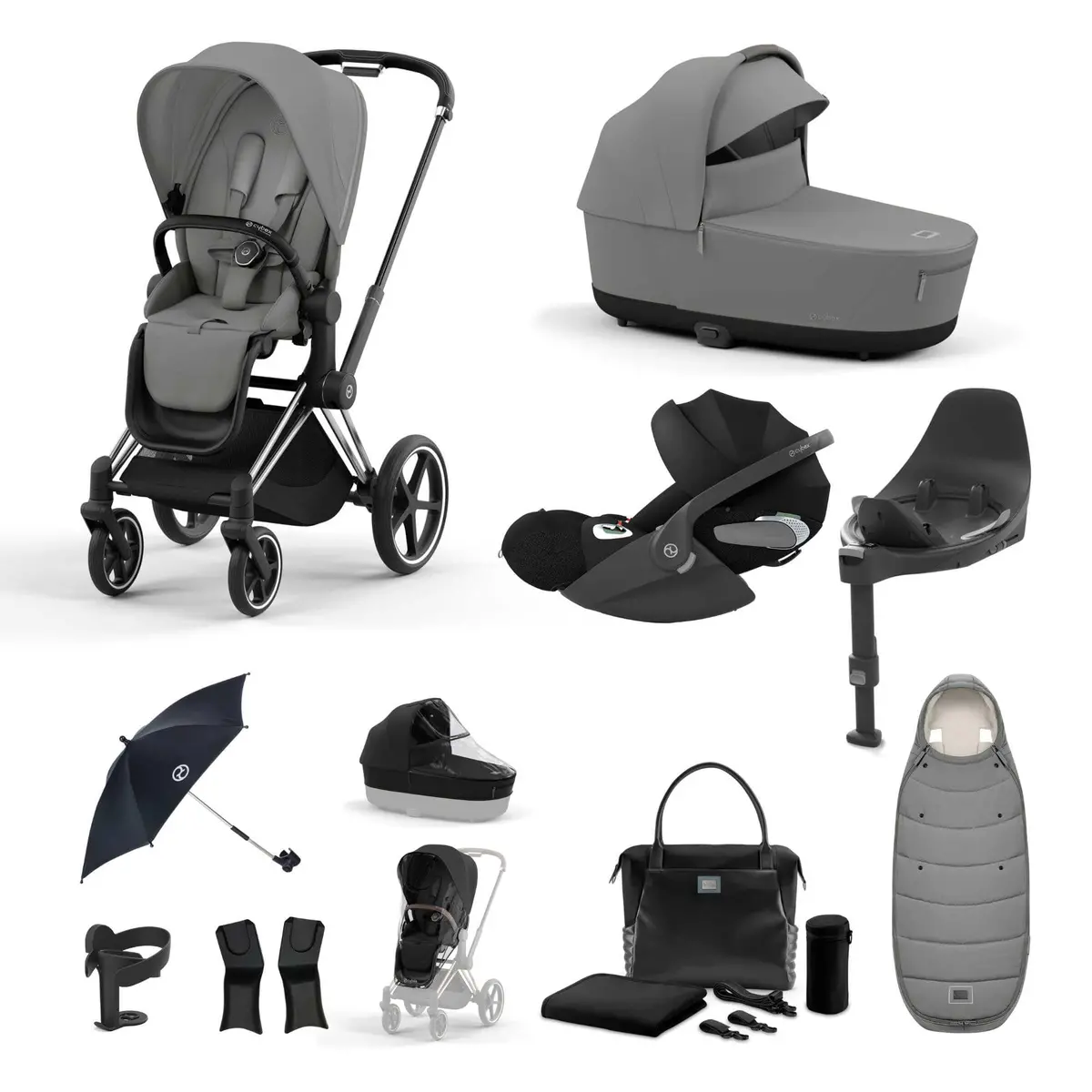 Cybex Priam Cloud T Travel System - Mirage Grey 1