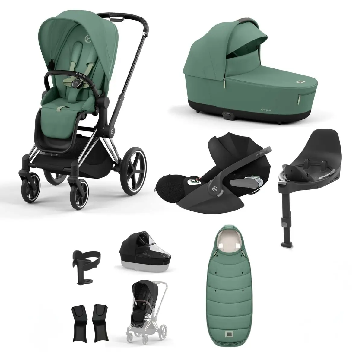 Cybex Priam Essential Travel Bundle - Leaf Green 1