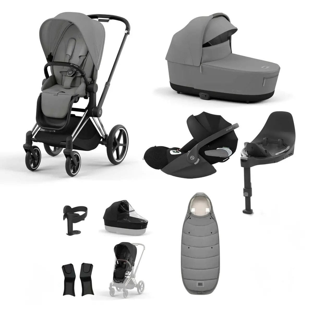 Cybex Priam Essential Travel Bundle - Mirage Grey 1