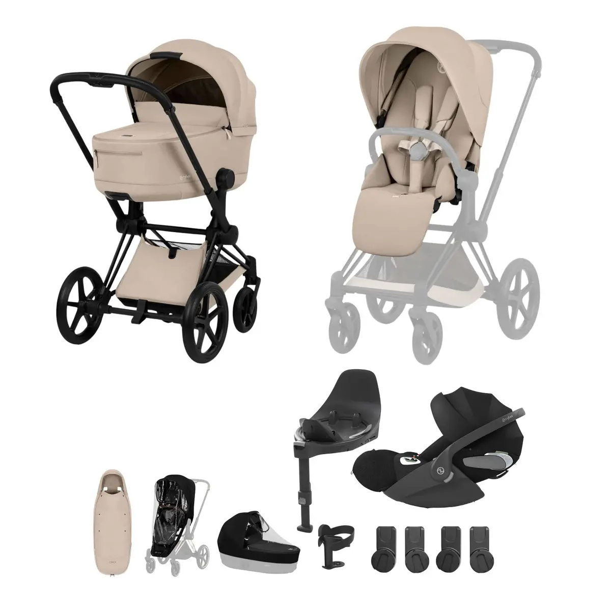 Cybex Priam Ultimate Accessory Bundle - Comfort Collection - Cozy Beige 1