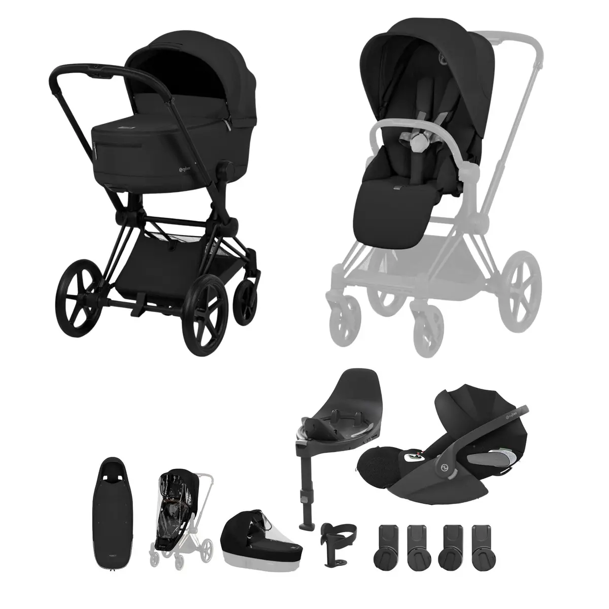 Cybex Priam Ultimate Accessory Bundle - Comfort Collection - Sepia Black 3