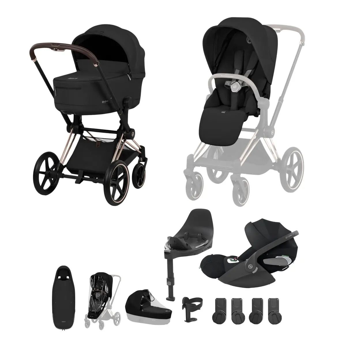 Cybex Priam Ultimate Accessory Bundle - Comfort Collection - Sepia Black 2