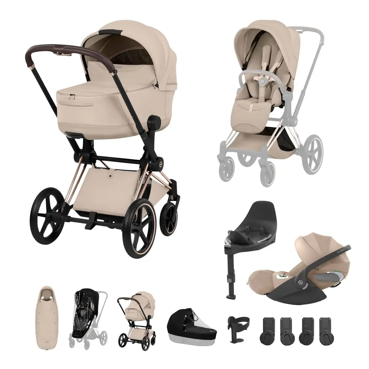 Cybex Priam Ultimate Accessory Bundle - Style Collection - Cozy Beige 2