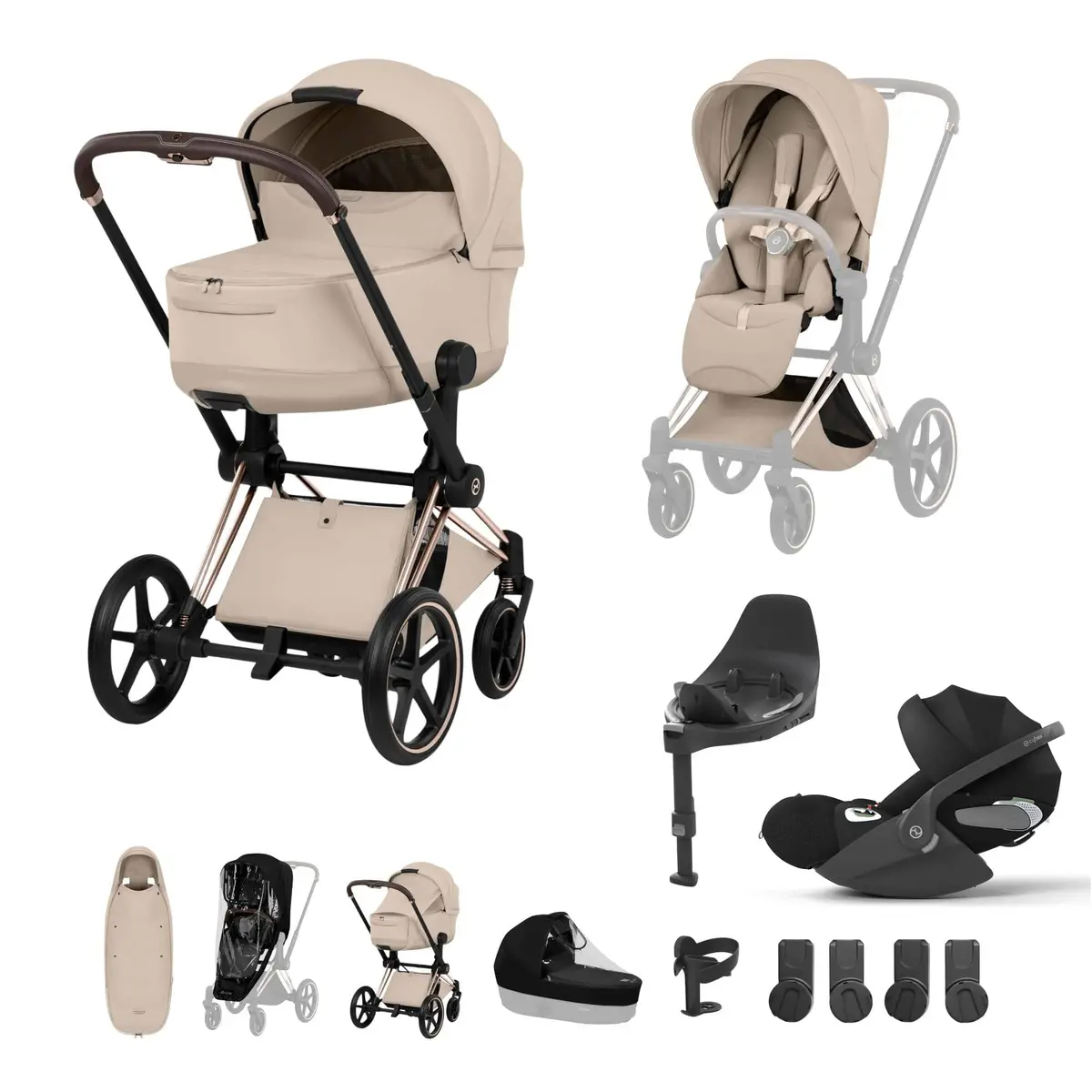 Cybex Priam Ultimate Accessory Bundle - Style Collection - Cozy Beige 1
