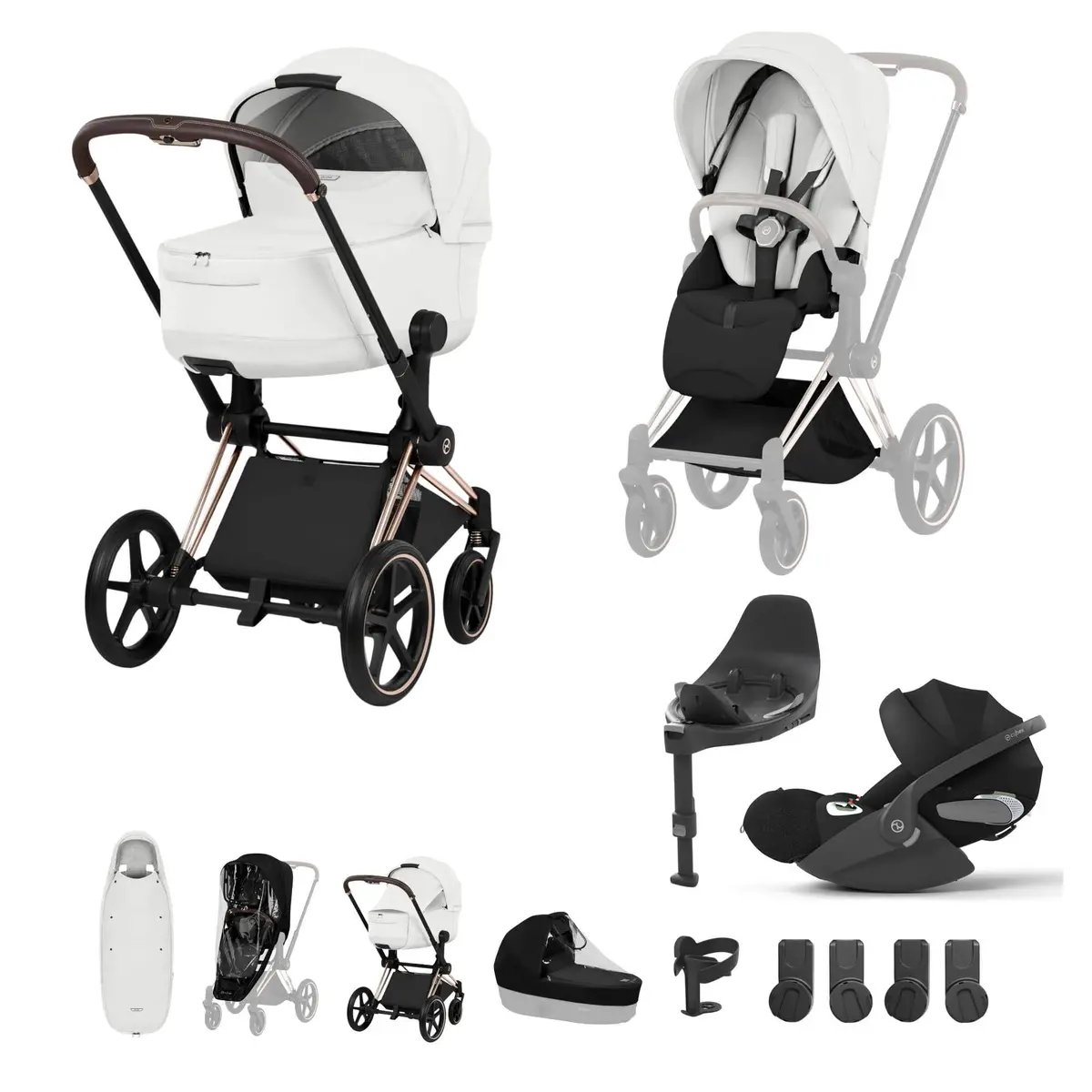 Cybex Priam Ultimate Accessory Bundle - Style Collection - Off White 1