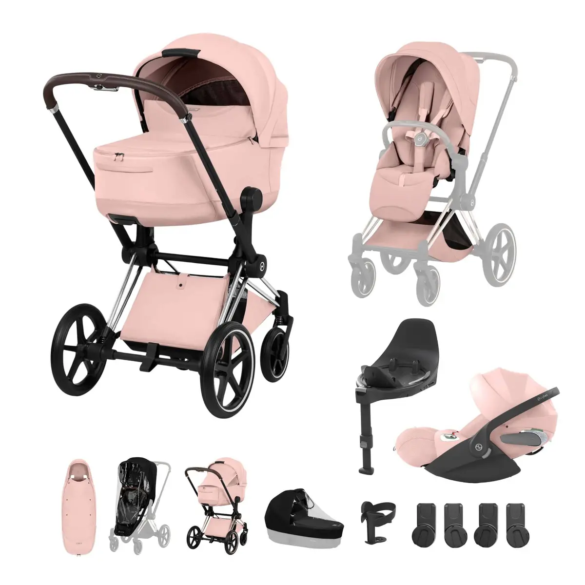Cybex Priam Ultimate Accessory Bundle - Style Collection - Peach Pink 6