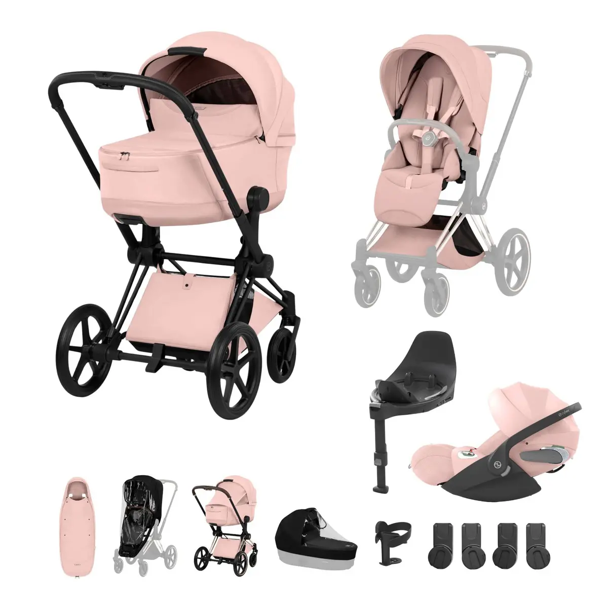 Cybex Priam Ultimate Accessory Bundle - Style Collection - Peach Pink 4