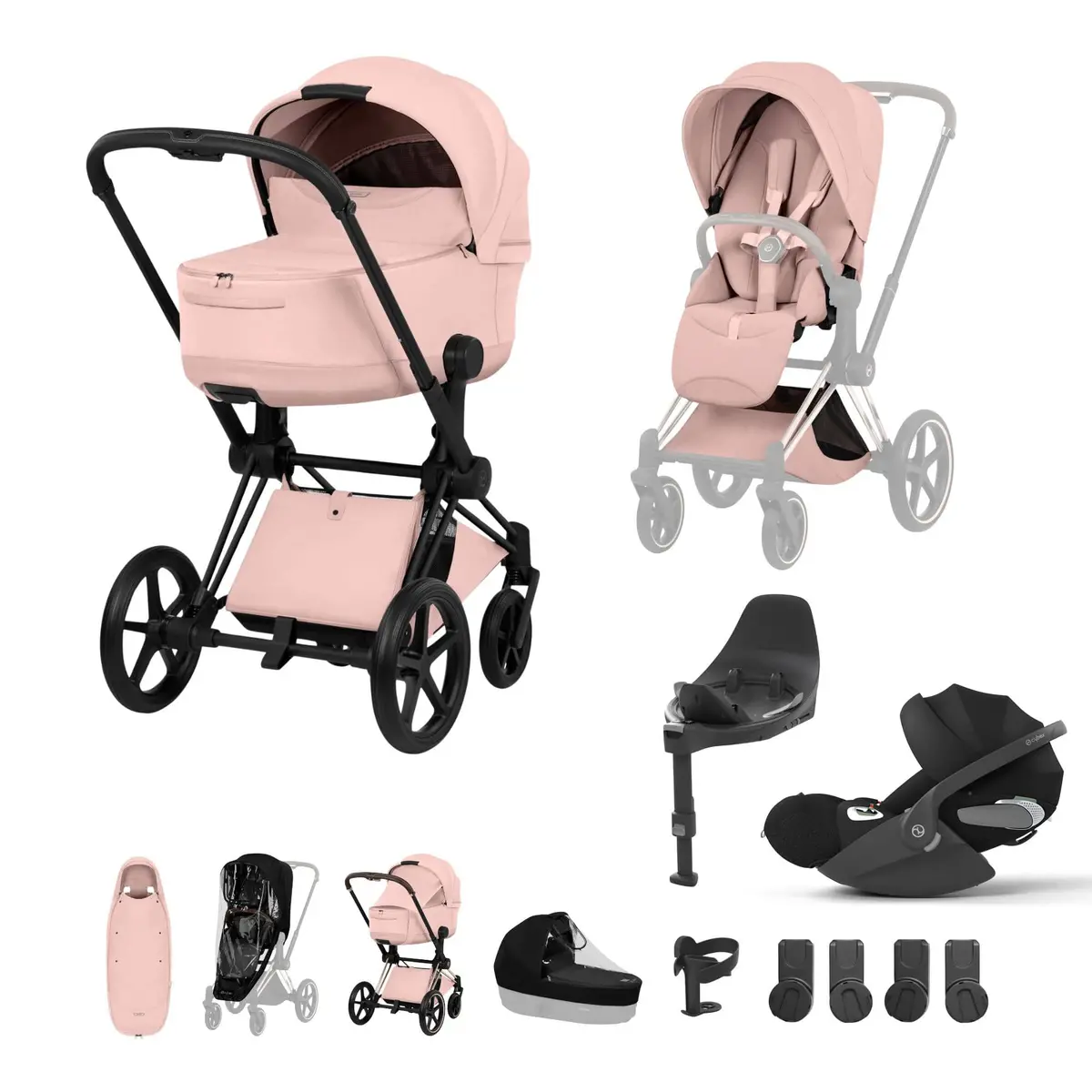 Cybex Priam Ultimate Accessory Bundle - Style Collection - Peach Pink 3