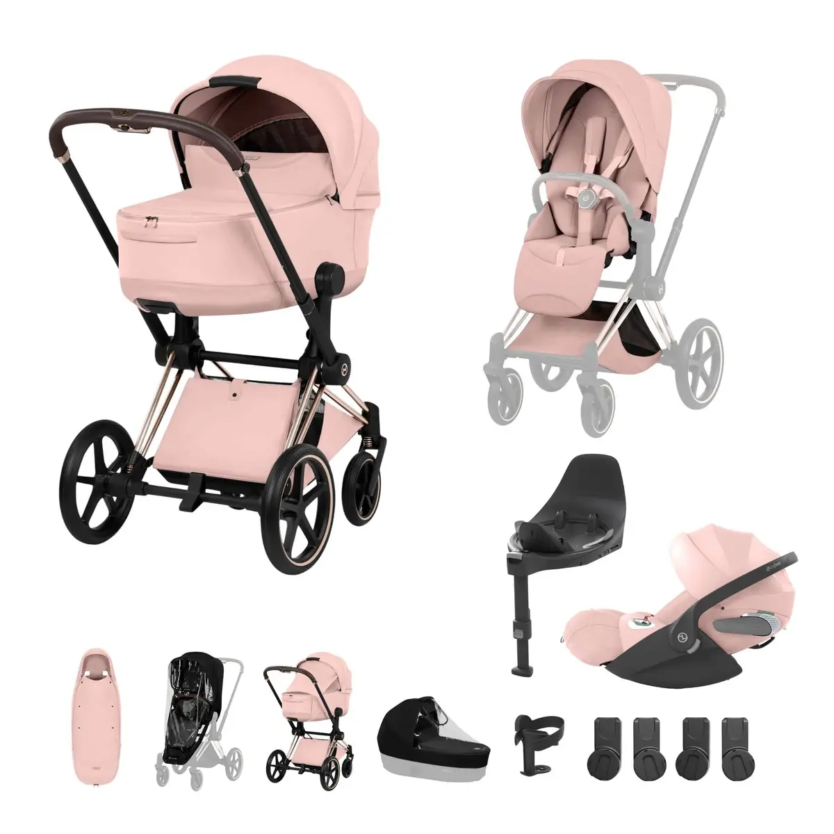 Cybex Priam Ultimate Accessory Bundle - Style Collection - Peach Pink 2