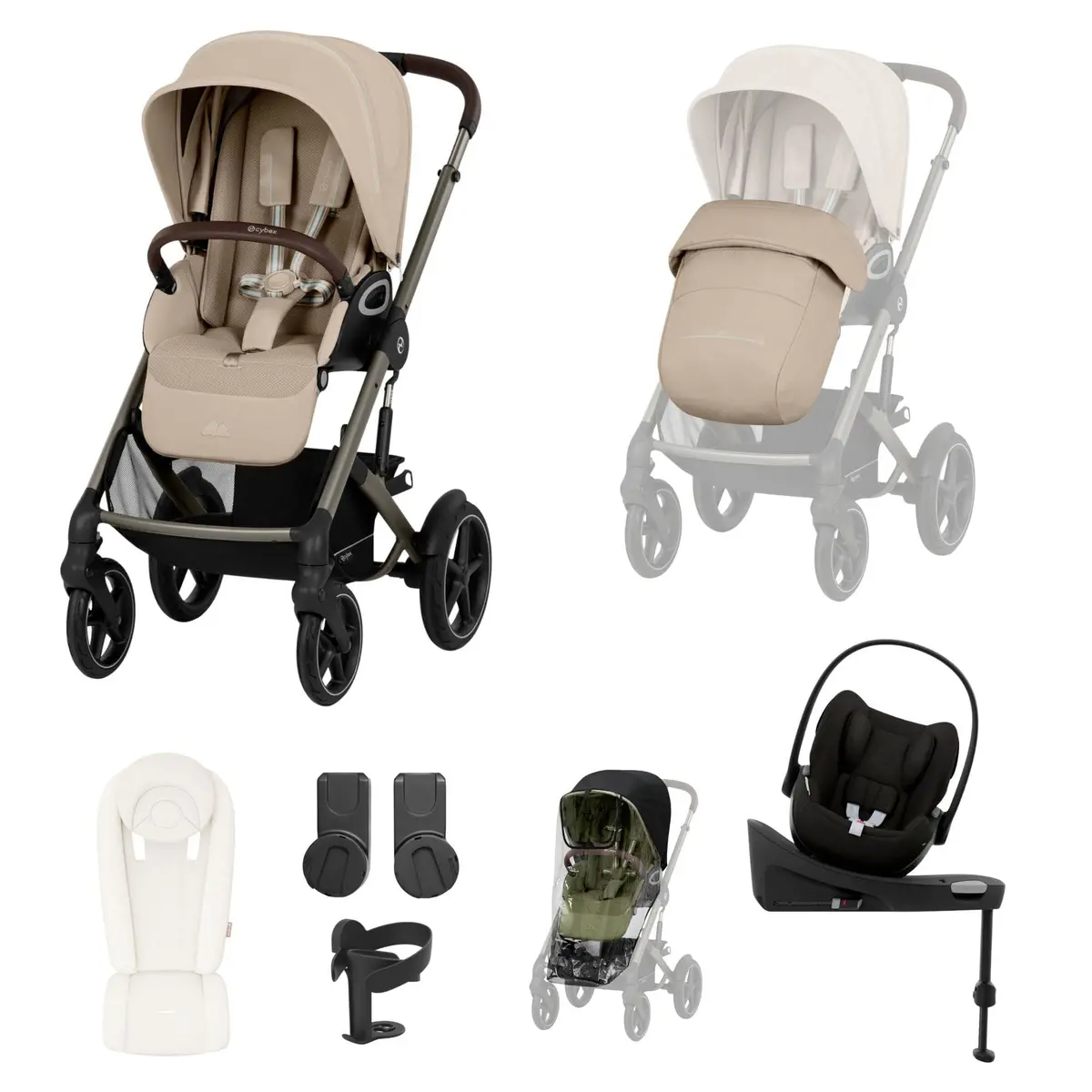 Cybex Talos S Lux 10 Piece Bundle With Cloud G - Almond Beige 1