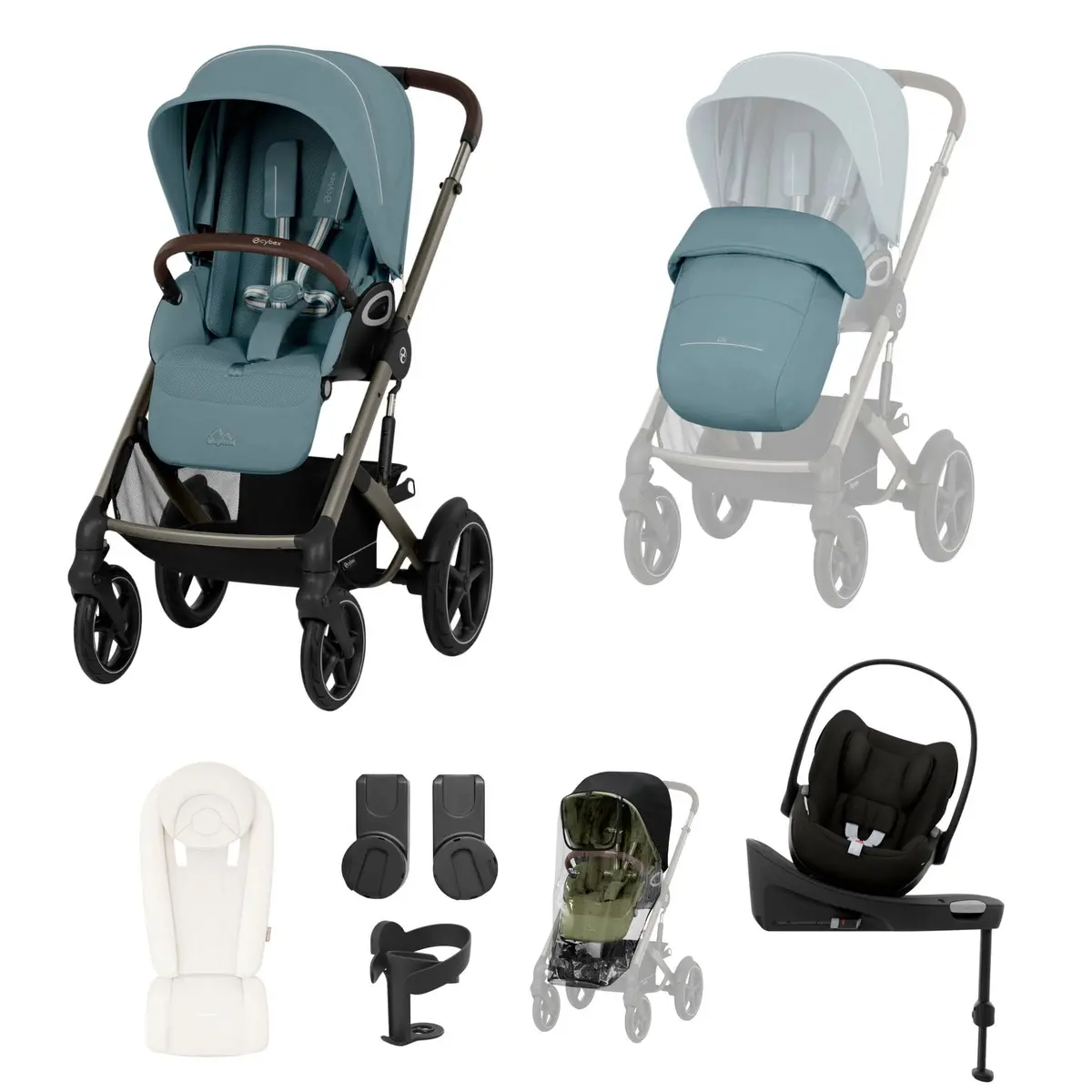 Cybex Talos S Lux 10 Piece Bundle With Cloud G - Stormy Blue 1