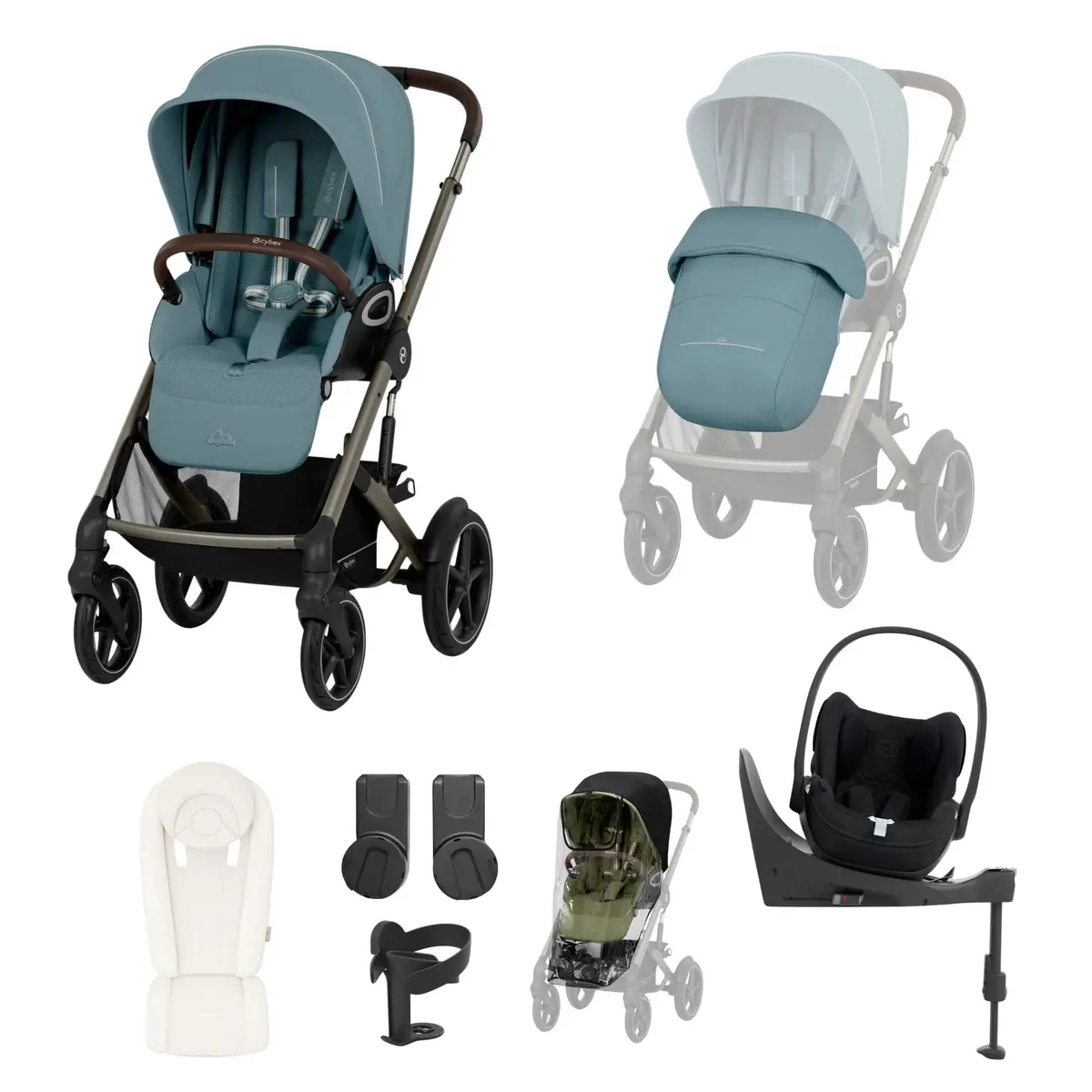 Cybex Talos S Lux 10 Piece Bundle With Cloud T - Stormy Blue 1