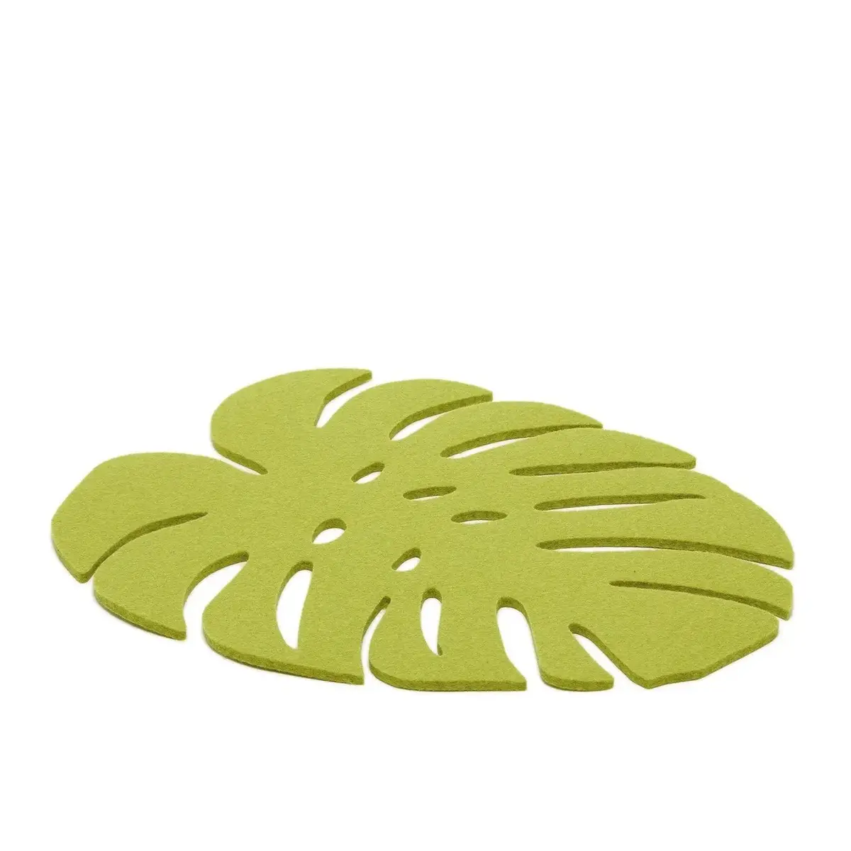 Merino Wool Felt Monstera Leaf Trivet - Pistachio - Large 1