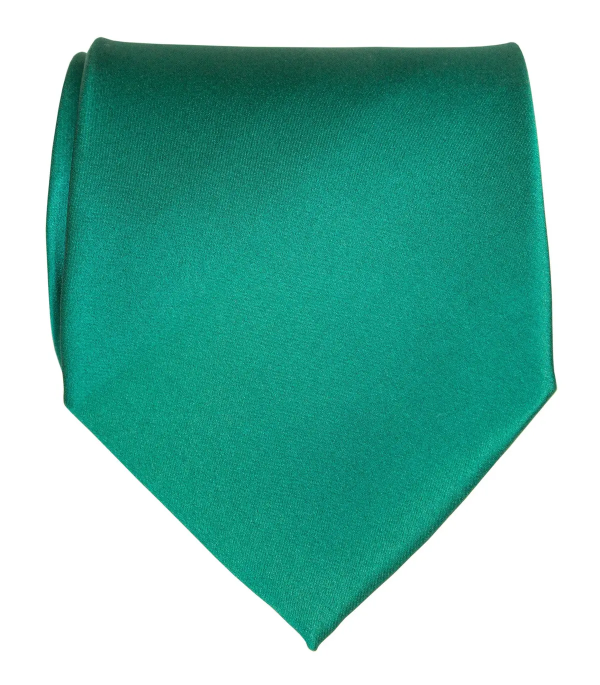 Dark Teal Green Silk Necktie. Solid Color Satin Finish Tie, No Print 1