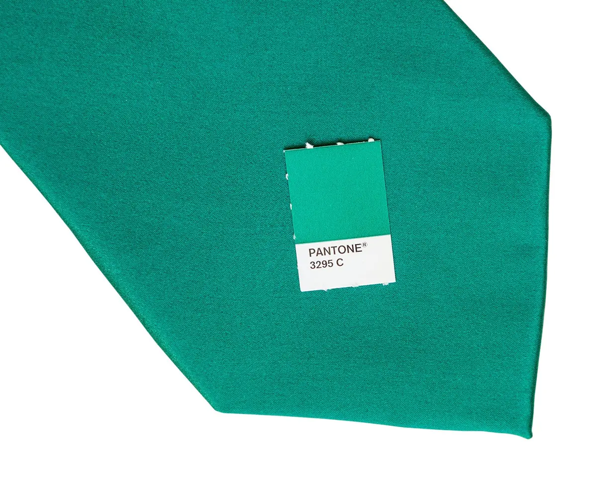 Dark Teal Green Silk Necktie. Solid Color Satin Finish Tie, No Print 2