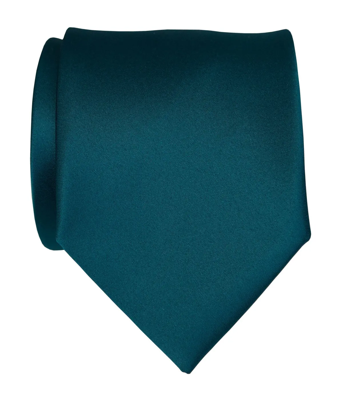 Dark Teal Necktie. Dark Green Solid Color Satin Finish Tie, No Print 1