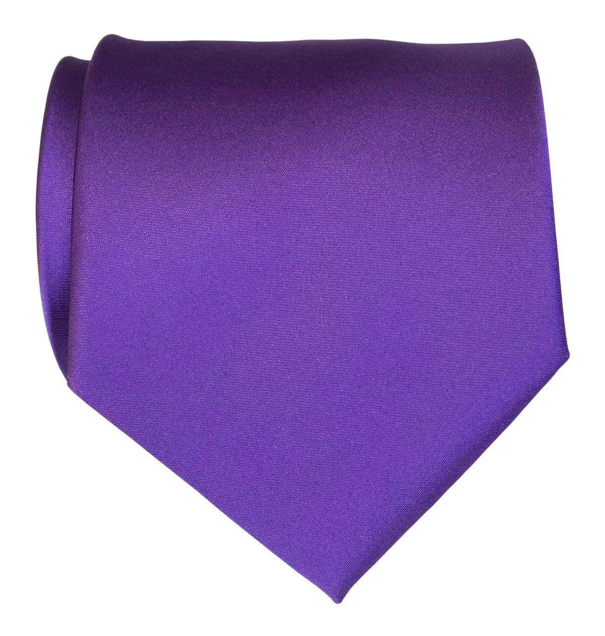 Deep Purple Necktie. Solid Color Satin Finish Tie, No Print 1