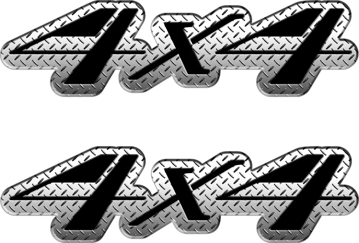 Diamond Plate Style 4X4 Truck Bedside Decal Set (2Pc) 1