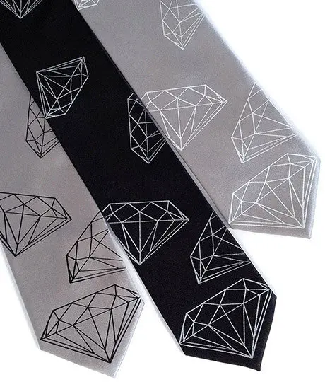 Diamond Print Silk Necktie 1
