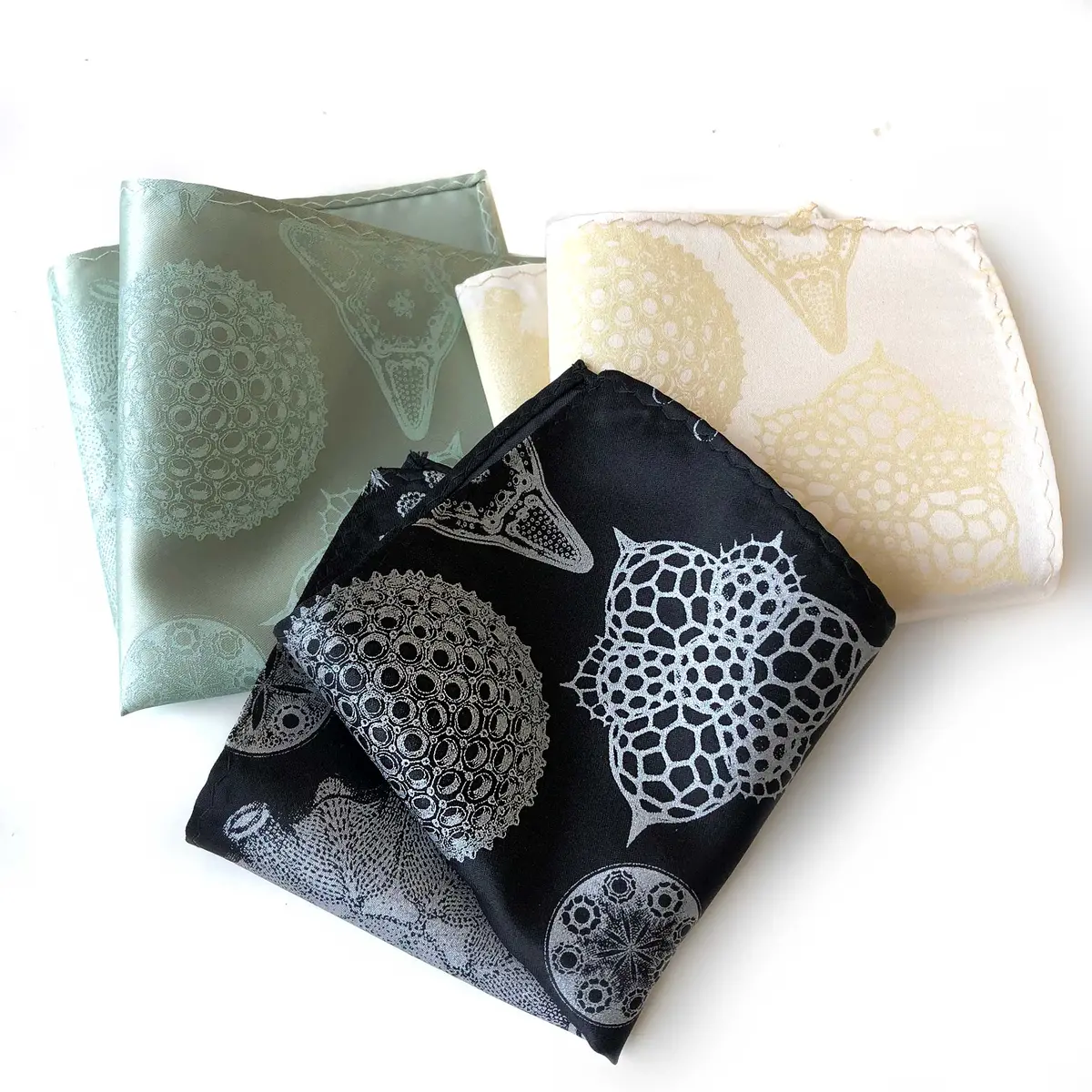 Diatom Pocket Square, Diatoms Botanical Print Hanky 1