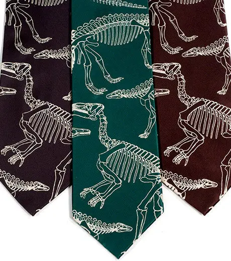 Dinosaur Bones Silk Necktie 2