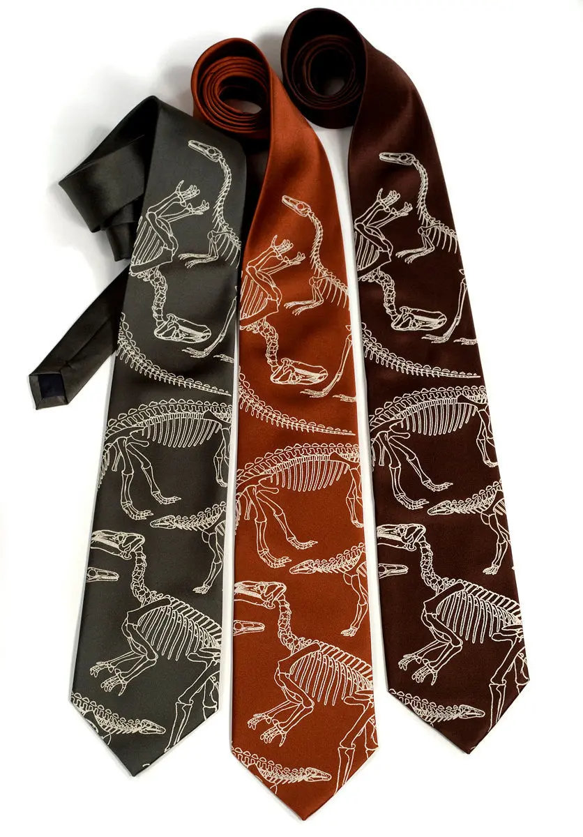 Dinosaur Bones Silk Necktie 1