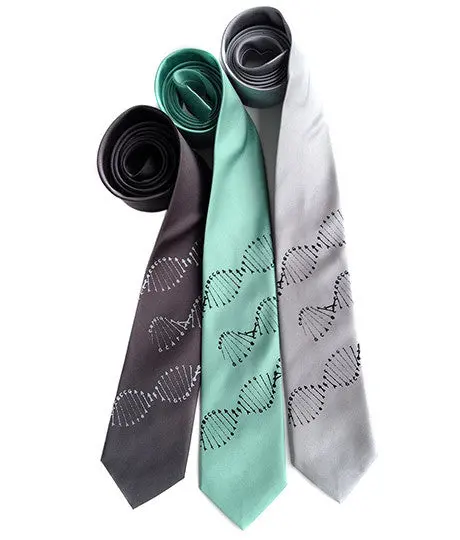 Dna Double Helix Silk Necktie 1