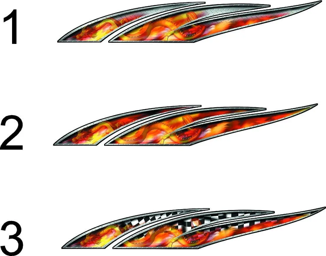 Fire Dragon Wave Decals For Sides Of Cars & Trucks 4