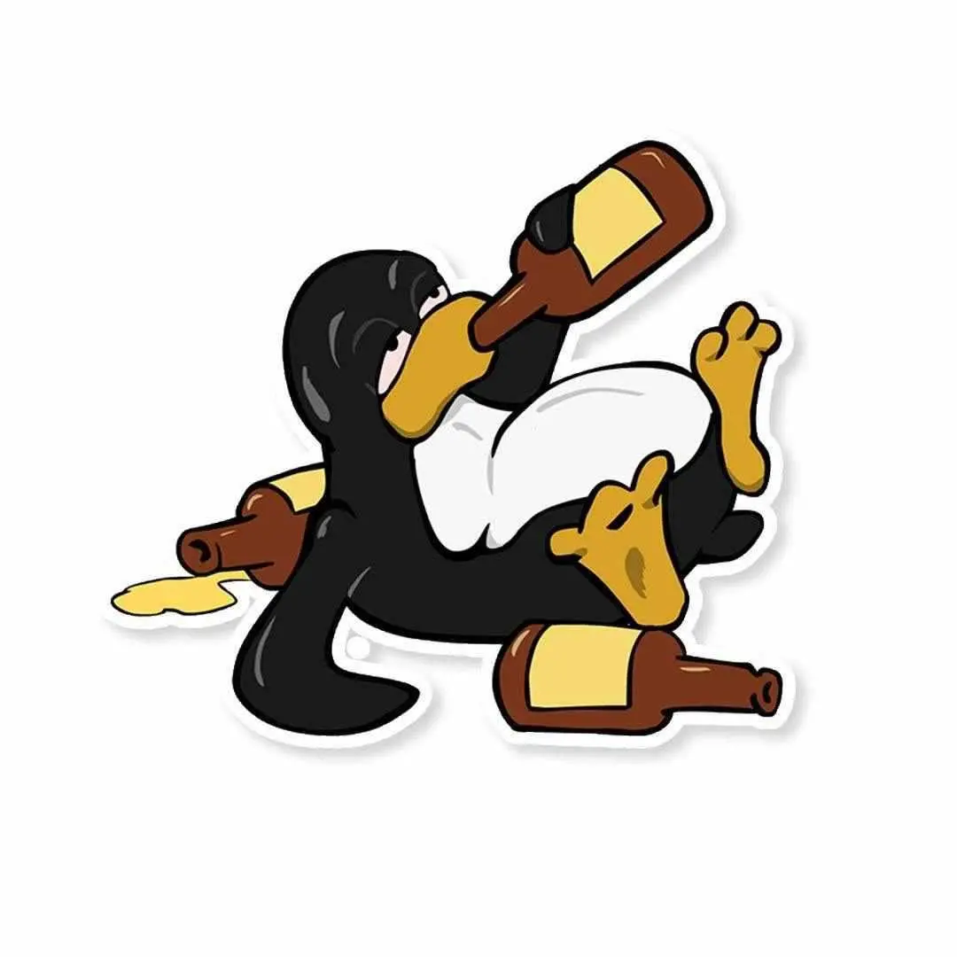 Drunk Linux Sticker 1