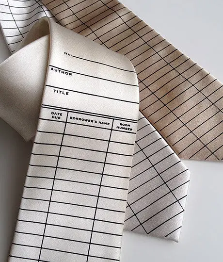 Library Due Date Card Necktie 1