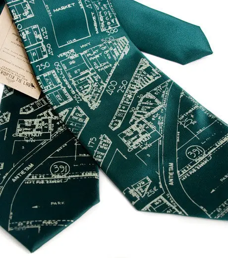 Detroit Map Necktie, Historic Eastern Market Tie 1